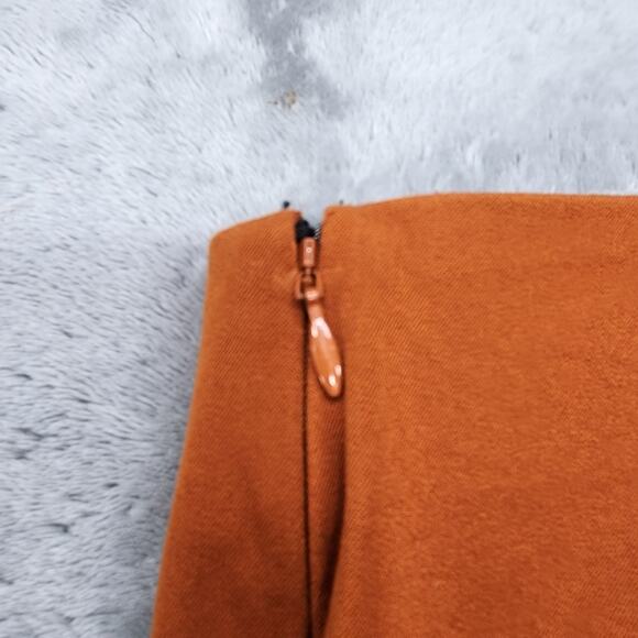 A New Day Pants Womens 12 Rust Orange Slim Fit Ankle Side Zip Office‎ Preppy - Picture 4 of 13